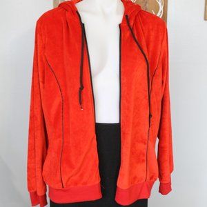 Lucy Diamonds Velour Hooded Zip-Front Jacket